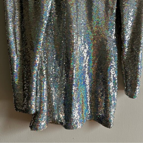Zara Blogger Favorite Silver Sequin Mini Party Mini Dress - Picture 15 of 15